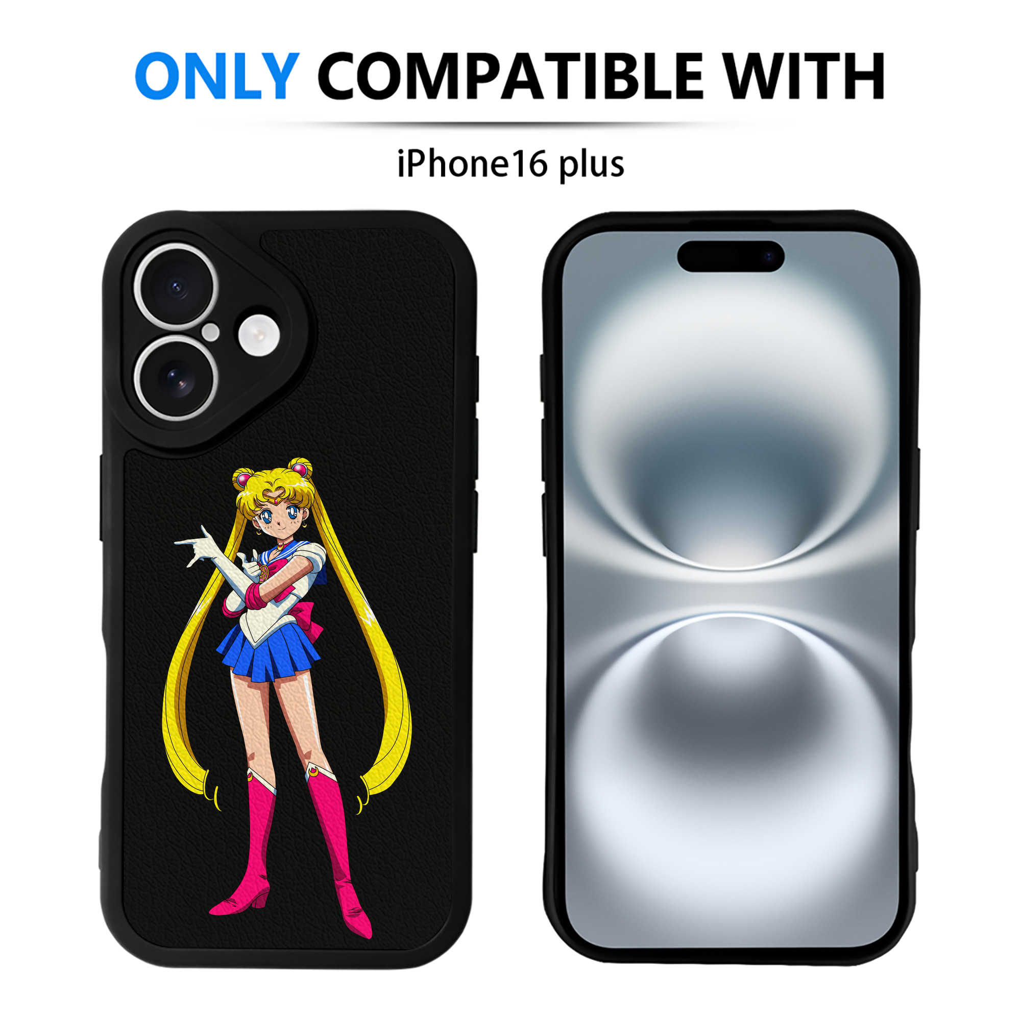 （画像用） 美少女戦士セーラームーン 月野 うさぎ つきの うさぎ Sailor Moon Tsukino Usagi 【iPhone 16シリーズ対応】シリコンスマホケース（レザー調） 材質：シリコン